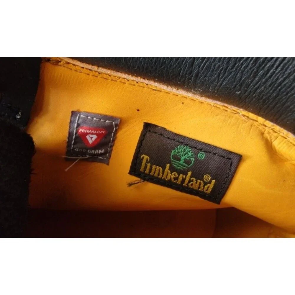 Men's Waterproof PrimaLoft 400 Timberland Black Genuine Leather Boots Size 18 M